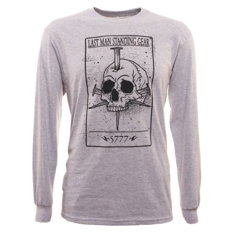 Koszulka z nadrukiem karty śmierci LMS Gear Death Card Skull LS, Grey 2XL (00018) LMS Gear