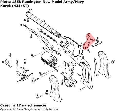 Kurek do rewolweru Pietta Remington 1858 New Model Army/Navy (433/ST) Pietta Firearms