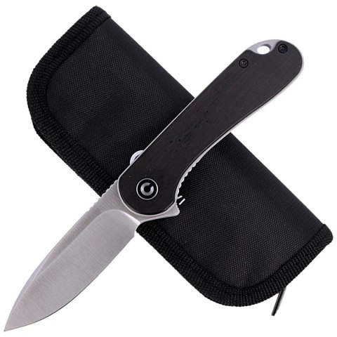 Nóż składany CIVIVI Elementum Flipper Black Ebony Wood, Satin Finish (C907D) Civivi by WE Knife