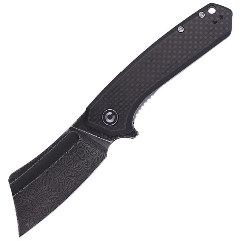 Nóż składany CIVIVI Mini Bullmastiff Twill Carbon Fiber / Black G10, Black Damascus (C2004DS-1) Civivi by WE Knife