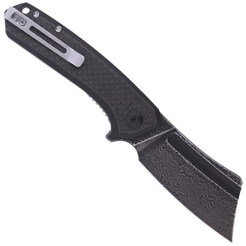 Nóż składany CIVIVI Mini Bullmastiff Twill Carbon Fiber / Black G10, Black Damascus (C2004DS-1) Civivi by WE Knife