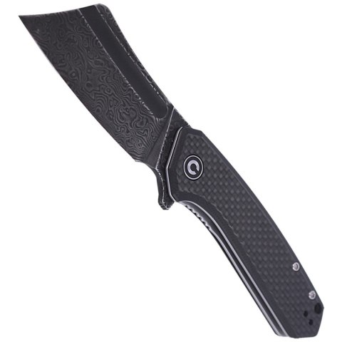 Nóż składany CIVIVI Mini Bullmastiff Twill Carbon Fiber / Black G10, Black Damascus (C2004DS-1) Civivi by WE Knife
