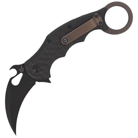 Nóż składany FOX Karambit Titanium Frame Lock / Carbon Fiber, Cerakote Black Elmax (FX-599TiC) FOX