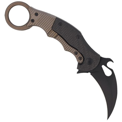 Nóż składany FOX Karambit Titanium Frame Lock / Carbon Fiber, Cerakote Black Elmax (FX-599TiC) FOX