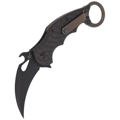 Nóż składany FOX Karambit Titanium Frame Lock / Carbon Fiber, Cerakote Black Elmax (FX-599TiC) FOX