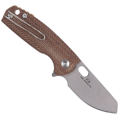 Nóż składany Fox Baby Core Natural Micarta, Stonewashed M390 by Jesper Voxnæs (FX-608 MC) FOX