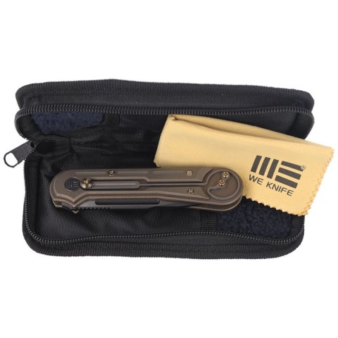 Nóż składany WE Knife Double Helix Bronze Titanium, Black Stonewash CPM S35VN (815A) WE Knife