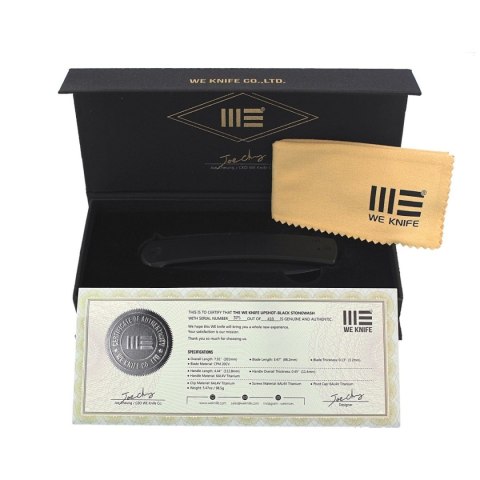 Nóż składany WE Knife Upshot LE No 375/410 Black Ti, Black Stonewashed CPM 20CV (2102B) WE Knife