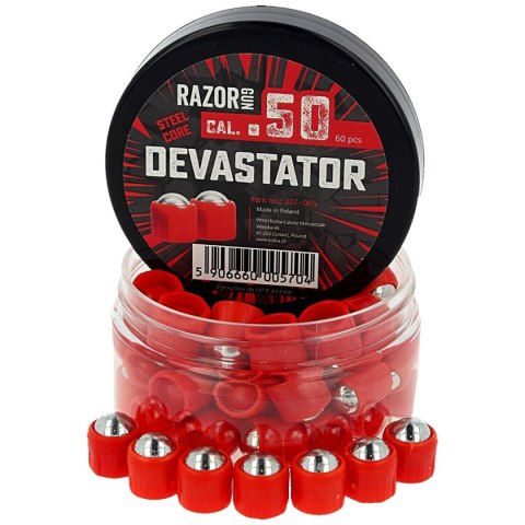Kule metalowe RazorGun Steel Core Devastator kal. .50 / 60 szt. do Umarex HDR50 (337-065) RazorGun