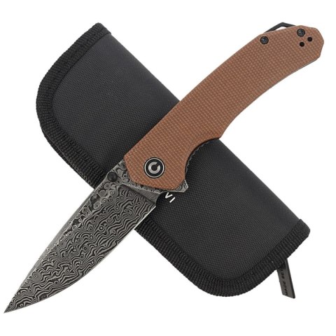 Nóż składany CIVIVI Brazen Brown Micarta, Black Damascus (C2102DS-1) Civivi by WE Knife