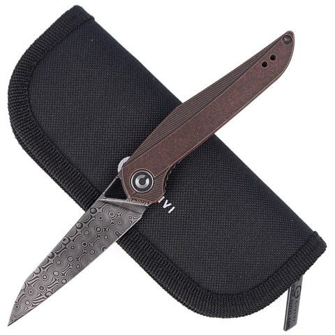Nóż składany CIVIVI McKenna Black Stonewashed Copper, Black Damascus by Elijah Isham (C905DS-3) Civivi by WE Knife