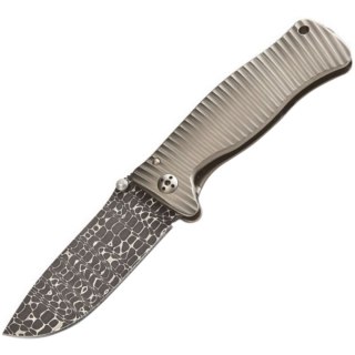 Nóż składany LionSteel SR1 Grey Titanium, Lizard Chad Nichols Damascus by Molletta (SR1DL G) LionSteel