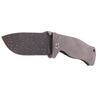 Nóż składany LionSteel SR1 Grey Titanium, Lizard Chad Nichols Damascus by Molletta (SR1DL G) LionSteel