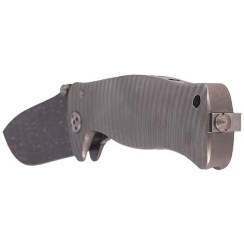 Nóż składany LionSteel SR1 Grey Titanium, Lizard Chad Nichols Damascus by Molletta (SR1DL G) LionSteel