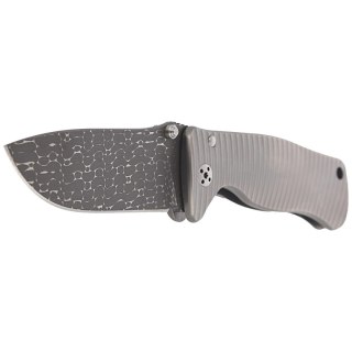 Nóż składany LionSteel SR2 Grey Titanium, Lizard Chad Nichols Damascus by Molletta (SR2DL G) LionSteel