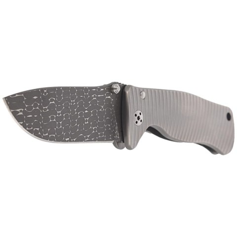 Nóż składany LionSteel SR2 Grey Titanium, Lizard Chad Nichols Damascus by Molletta (SR2DL G) LionSteel