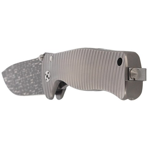 Nóż składany LionSteel SR2 Grey Titanium, Lizard Chad Nichols Damascus by Molletta (SR2DL G) LionSteel