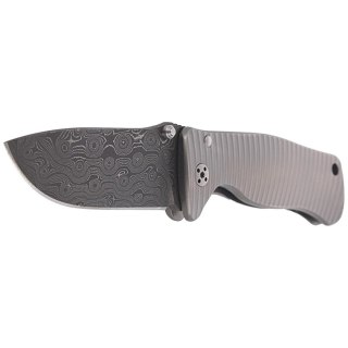 Nóż składany LionSteel SR2 Grey Titanium, RainDrop Chad Nichols Damascus by Molletta (SR2DR G) LionSteel