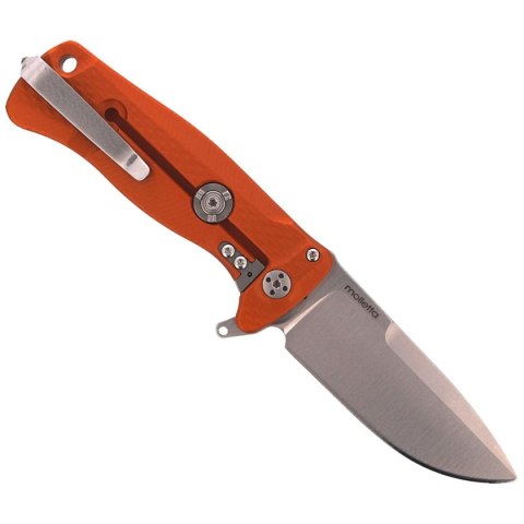 Nóż składany LionSteel SR22A Orange Aluminum, Satin Sleipner by Molletta (SR22A OS) LionSteel