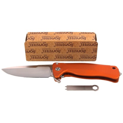 Nóż składany LionSteel SR22A Orange Aluminum, Satin Sleipner by Molletta (SR22A OS) LionSteel