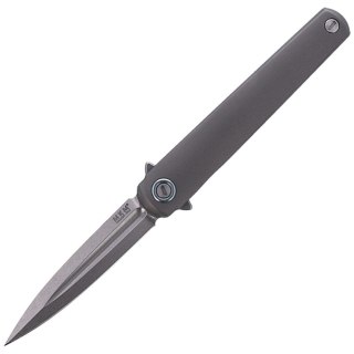 Nóż składany MKM Flame Dagger Sandblasted Titanium, Stonewashed M390 by Michael Zieba (MK FL02-TSW) MKM - Maniago Knife Makers