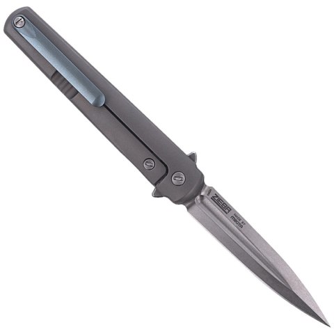 Nóż składany MKM Flame Dagger Sandblasted Titanium, Stonewashed M390 by Michael Zieba (MK FL02-TSW) MKM - Maniago Knife Makers