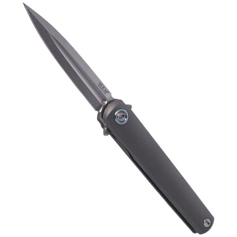 Nóż składany MKM Flame Dagger Sandblasted Titanium, Stonewashed M390 by Michael Zieba (MK FL02-TSW) MKM - Maniago Knife Makers