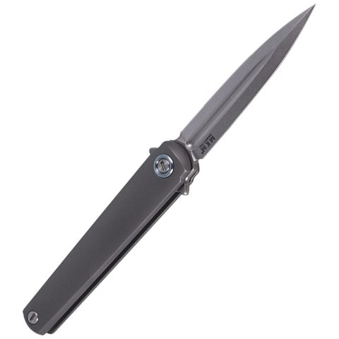Nóż składany MKM Flame Dagger Sandblasted Titanium, Stonewashed M390 by Michael Zieba (MK FL02-TSW) MKM - Maniago Knife Makers