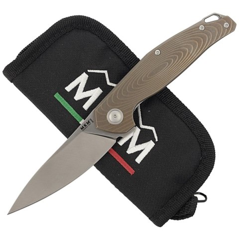 Nóż składany MKM Goccia Bronze Stonewashed Titanium, Satin M390 by Jens Ansø (MKGC-TBR) MKM - Maniago Knife Makers