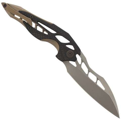 Nóż składany WE Knife Arrakis Champagne Ti / CF, Satin M390 by Elijah Isham (906CF-A MYSTERY BOX) WE Knife