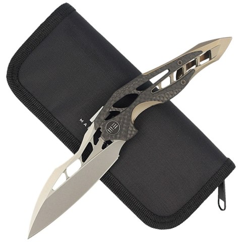 Nóż składany WE Knife Arrakis Champagne Ti / CF, Satin M390 by Elijah Isham (906CF-A MYSTERY BOX) WE Knife