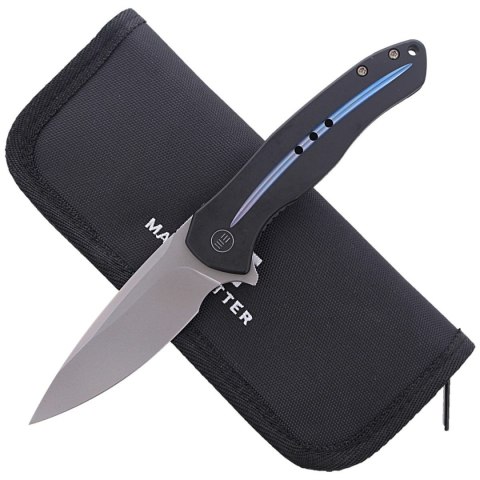 Nóż składany WE Knife Kitefin Black Titanium, Polished Bead Blasted CPM S35VN (2001E) WE Knife