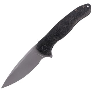 Nóż składany WE Knife Kitefin Shredded Carbon Fiber / Gray Ti, Polished Bead Blasted CPM S35VN (2001B) WE Knife