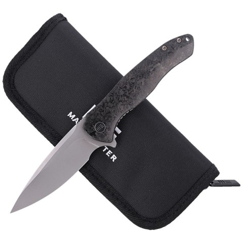 Nóż składany WE Knife Kitefin Shredded Carbon Fiber / Gray Ti, Polished Bead Blasted CPM S35VN (2001B) WE Knife