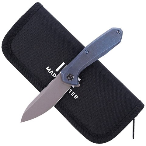 Nóż składany WE Knife Mote Blue Titanium, Gray Stonewashed CPM S35VN by Ostap Hel (2005B) WE Knife