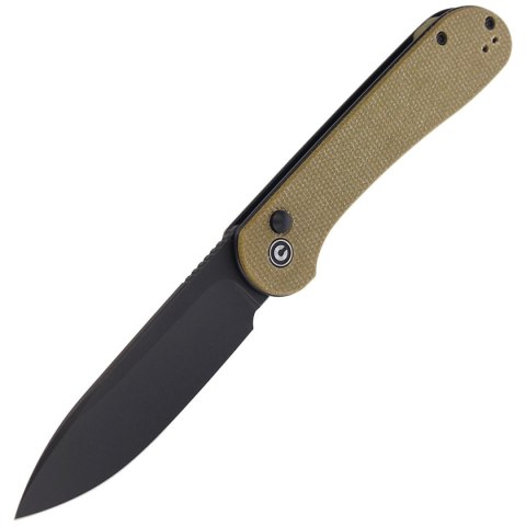 CIVIVI Knife Button Lock Elementum Olive Micarta, Black Stonewashed (C2103B) Civivi by WE Knife