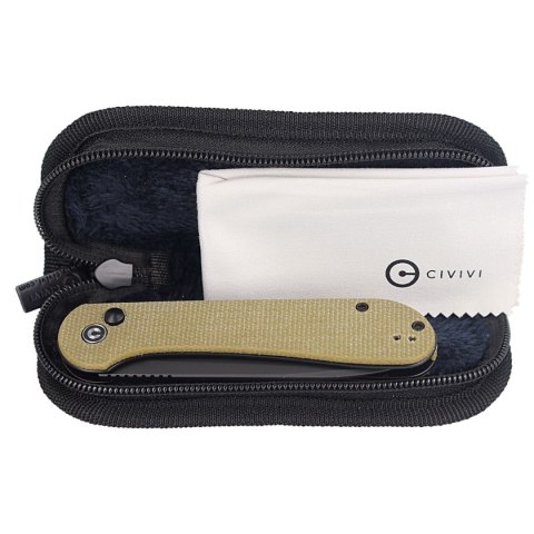 CIVIVI Knife Button Lock Elementum Olive Micarta, Black Stonewashed (C2103B) Civivi by WE Knife