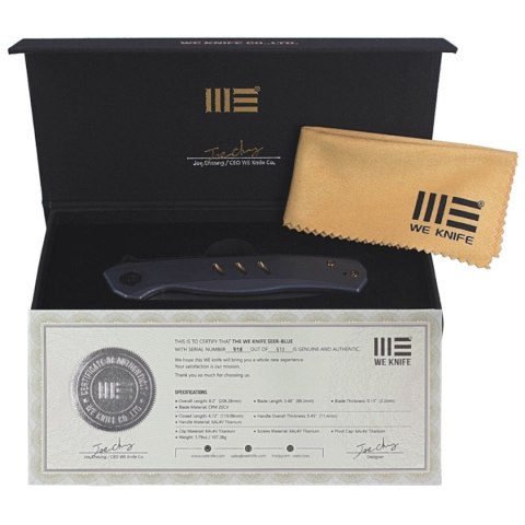 Nóż WE Knife Seer LE No 518/610 Blue Titanium, Rubber Silver (WE20015-2) WE Knife