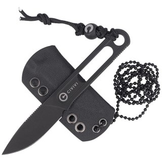 Nóż na szyję CIVIVI Minimis Neck Knife, Black Stonewashed by Ostap Hel (C20026-1) Civivi by WE Knife