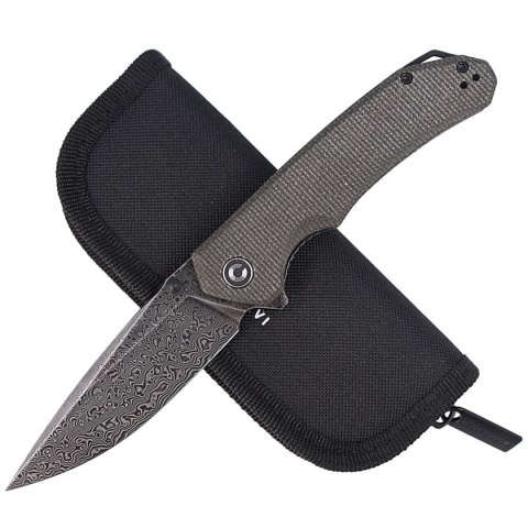 Nóż składany CIVIVI Brazen Dark Green Micarta, Black Damascus (C2102DS-3) Civivi by WE Knife