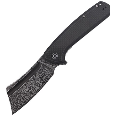 Nóż składany CIVIVI Bullmastiff Twill Carbon Fiber / Black G10, Black Damascus (C2006DS-1) Civivi by WE Knife