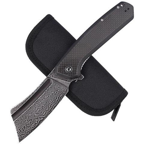 Nóż składany CIVIVI Bullmastiff Twill Carbon Fiber / Black G10, Black Damascus (C2006DS-1) Civivi by WE Knife