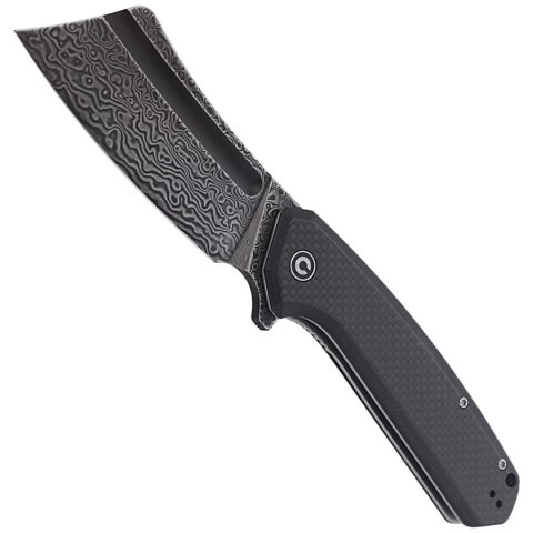 Nóż składany CIVIVI Bullmastiff Twill Carbon Fiber / Black G10, Black Damascus (C2006DS-1) Civivi by WE Knife