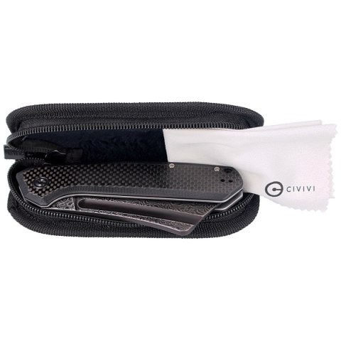 Nóż składany CIVIVI Bullmastiff Twill Carbon Fiber / Black G10, Black Damascus (C2006DS-1) Civivi by WE Knife