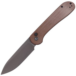 Nóż składany CIVIVI Button Lock Elementum Brown Micarta, Gray Stonewashed (C2103D) Civivi by WE Knife