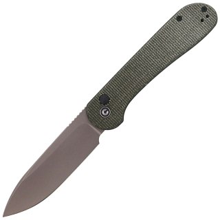 Nóż składany CIVIVI Button Lock Elementum Dark Green Micarta, Gray Stonewashed (C2103C) Civivi by WE Knife