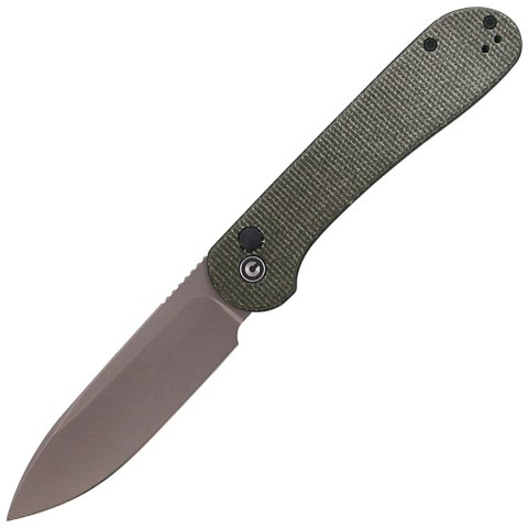Nóż składany CIVIVI Button Lock Elementum Dark Green Micarta, Gray Stonewashed (C2103C) Civivi by WE Knife