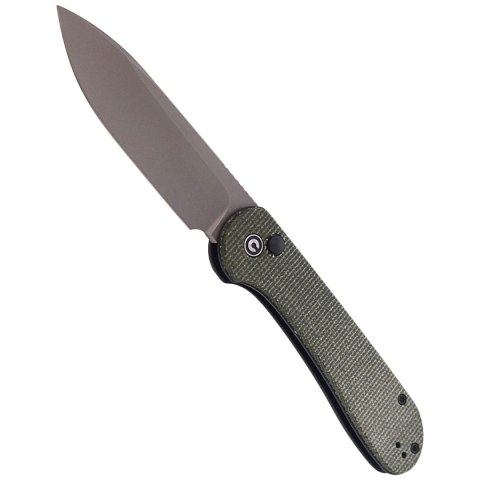 Nóż składany CIVIVI Button Lock Elementum Dark Green Micarta, Gray Stonewashed (C2103C) Civivi by WE Knife