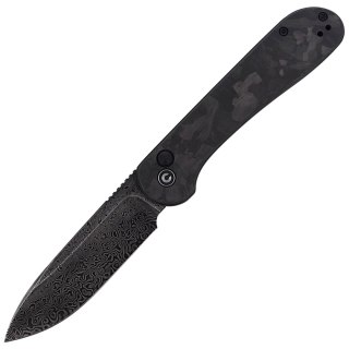 Nóż składany CIVIVI Button Lock Elementum Marble Carbon Fiber Black, Black Damascus (C2103DS-3) Civivi by WE Knife