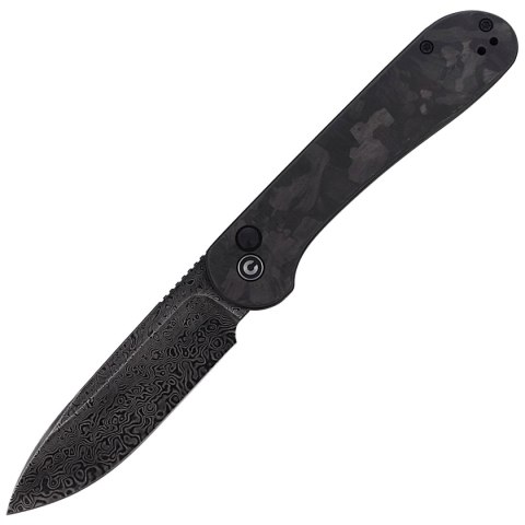 Nóż składany CIVIVI Button Lock Elementum Marble Carbon Fiber Black, Black Damascus (C2103DS-3) Civivi by WE Knife